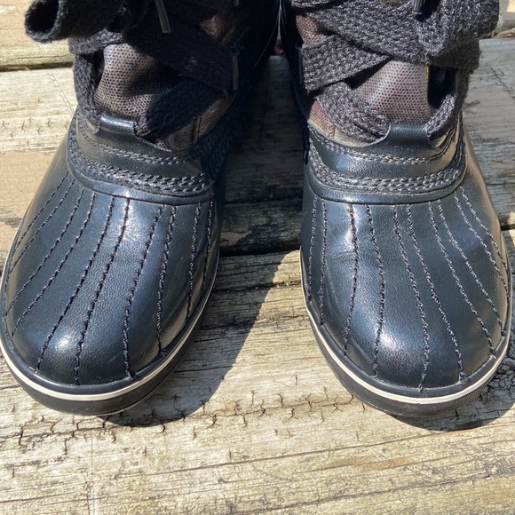 Sorel Tivoli Rain Boots Women’s Sz 8 Blk/Brwn Gently Used-Nice Ready For Fall! - Picture 13 of 17